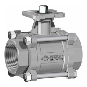 Valvola a sfera Inox Manuale 3-pezzi 1/2″ ISO 7/1 Rp.