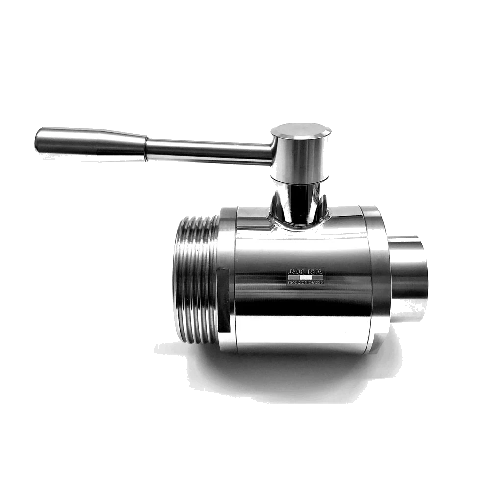 Rizzato Inox – Valvola a Sfera inox 2 Vie Attacchi Saldare/Femmina DIN